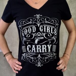 2nd Amendment ""Good Girls Carry" V-Neck Top